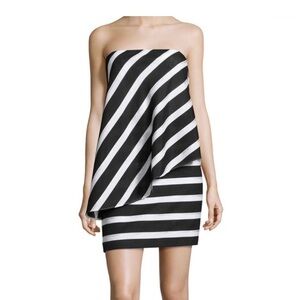 NWT Hanson Heritage Strapless Tiered Drape Stripe Dress size 0